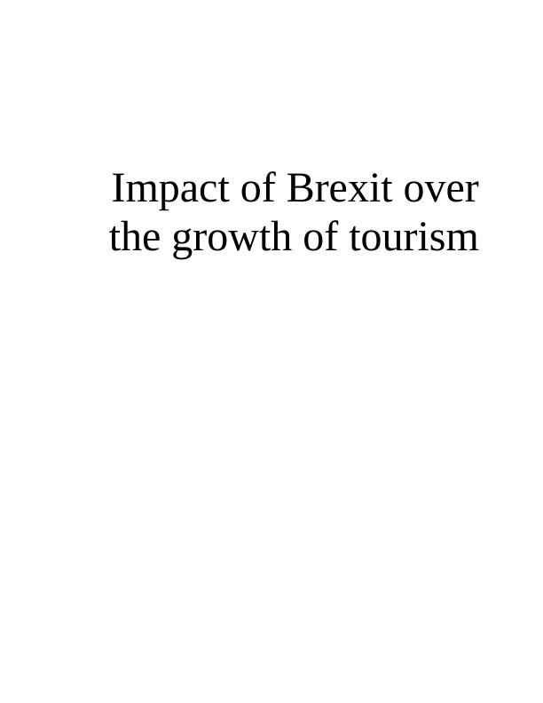 Impact of Brexit on Tourism Growth_1