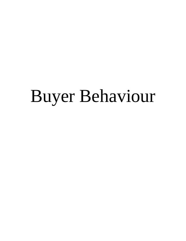 Buyer Behaviour Assignment Solved_1