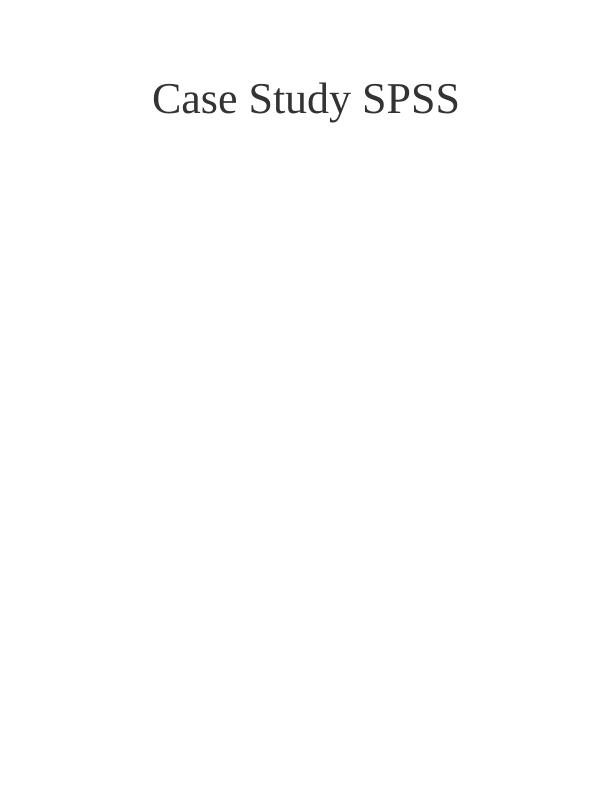 SPSS Analysis Tool - Assignment_1