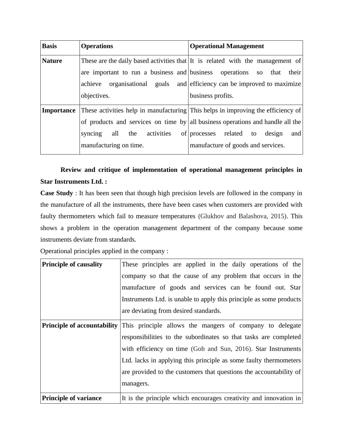 principles of operation management assignment