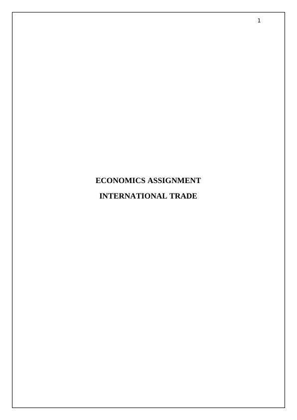 assignment on international trade