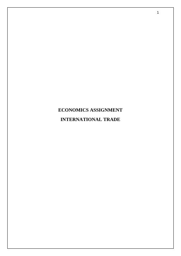 assignment of international economics