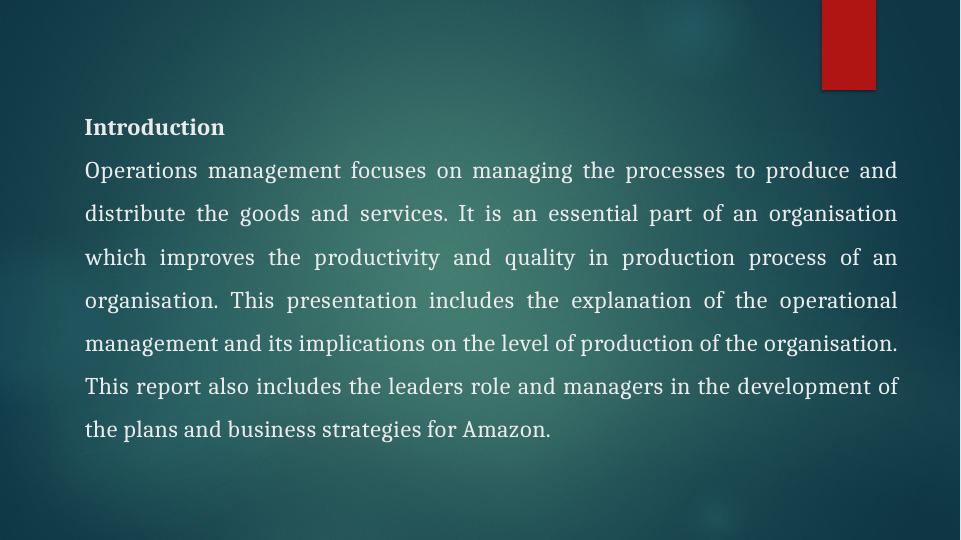 Operational Management and its Implications on Production_1
