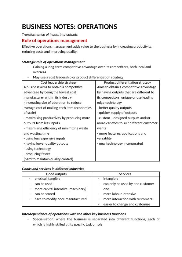 Cost Leadership Strategy Sample Assignment_1