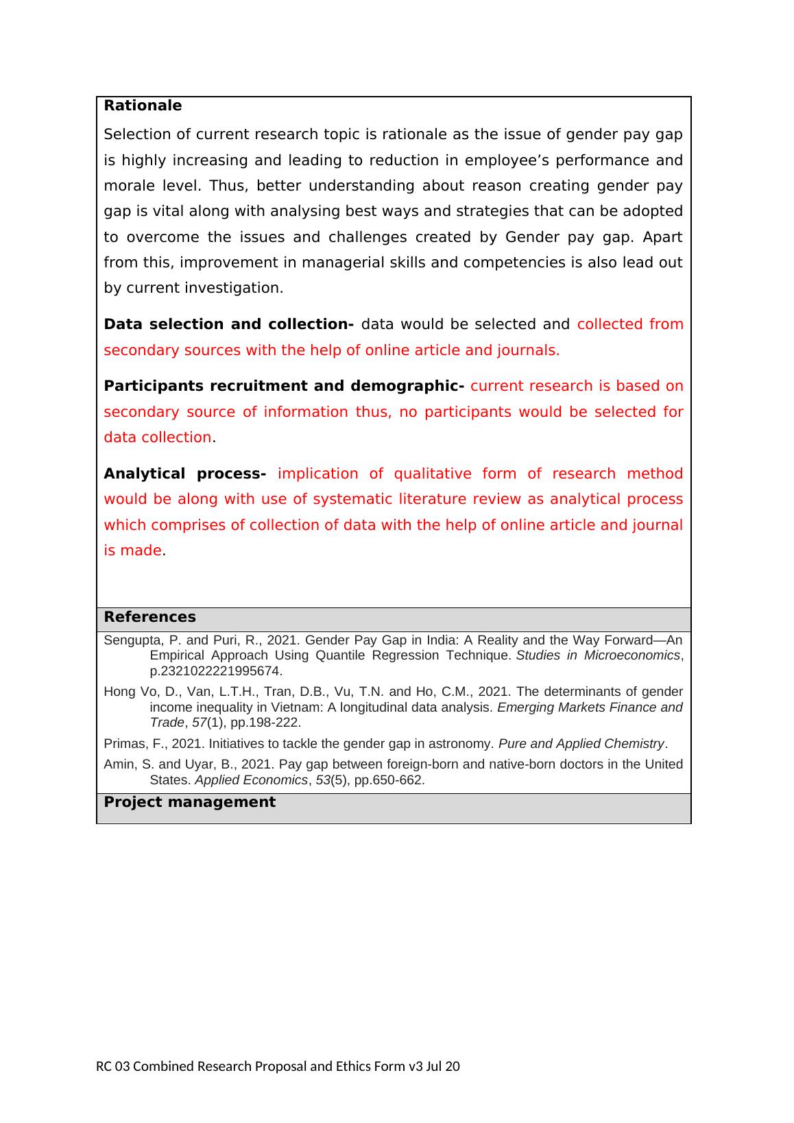 Gender Pay Gap Dissertation Proposal Desklib