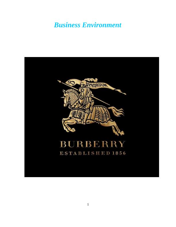 Business Environment of Burberry_1