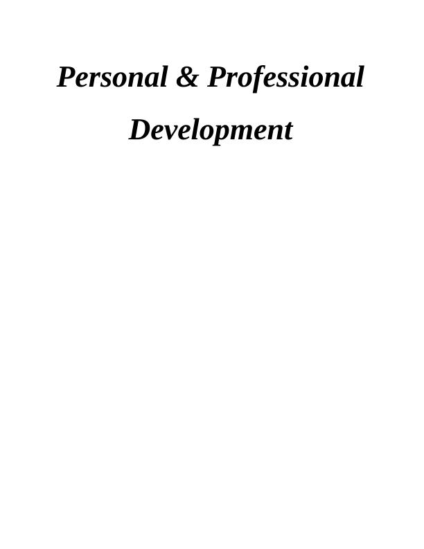 Personal & Professional Development Assignment_1