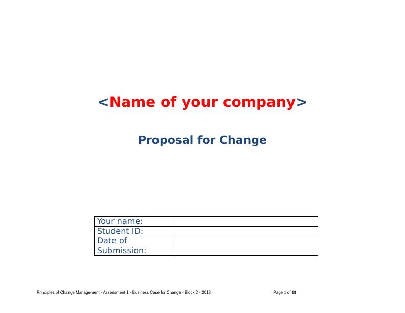 Proposal for Change | Case Study Report_1