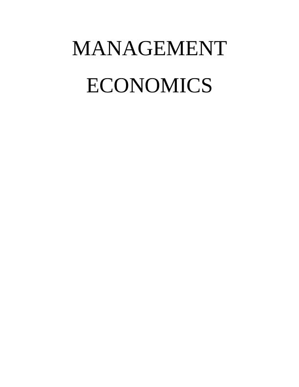 Management Economics: Demand and Market Equilibrium_1