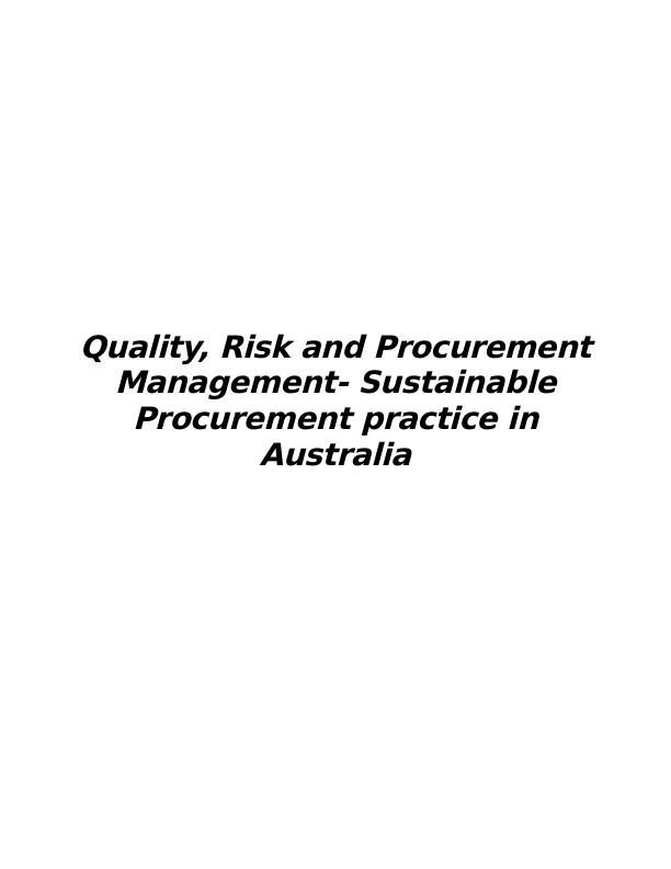 Sustainable Procurement Practice in Australia_1