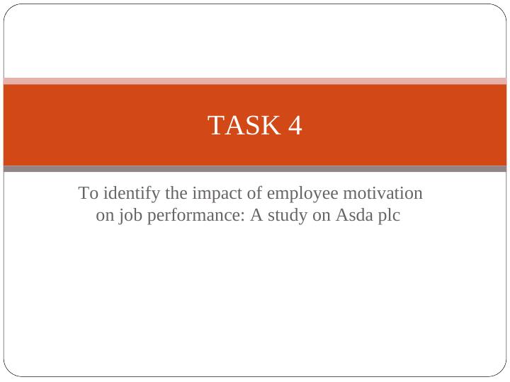 Impact of Employee Motivation on Job Performance: A Study on Asda plc_1