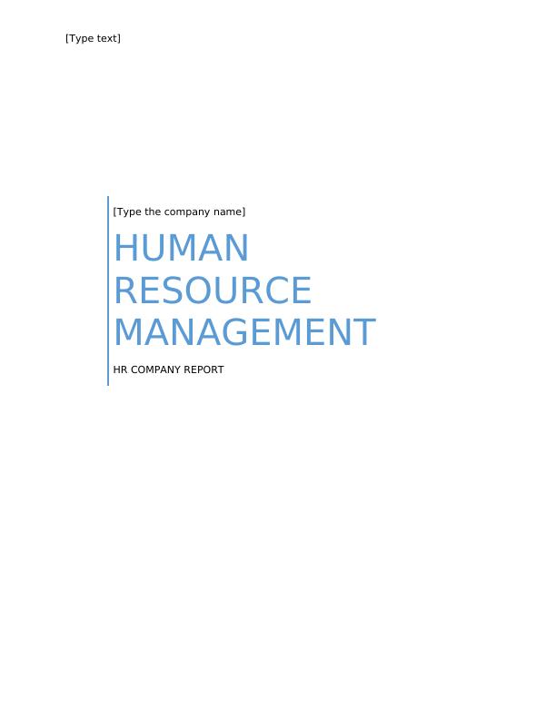 Elements of Human Resource Report_1