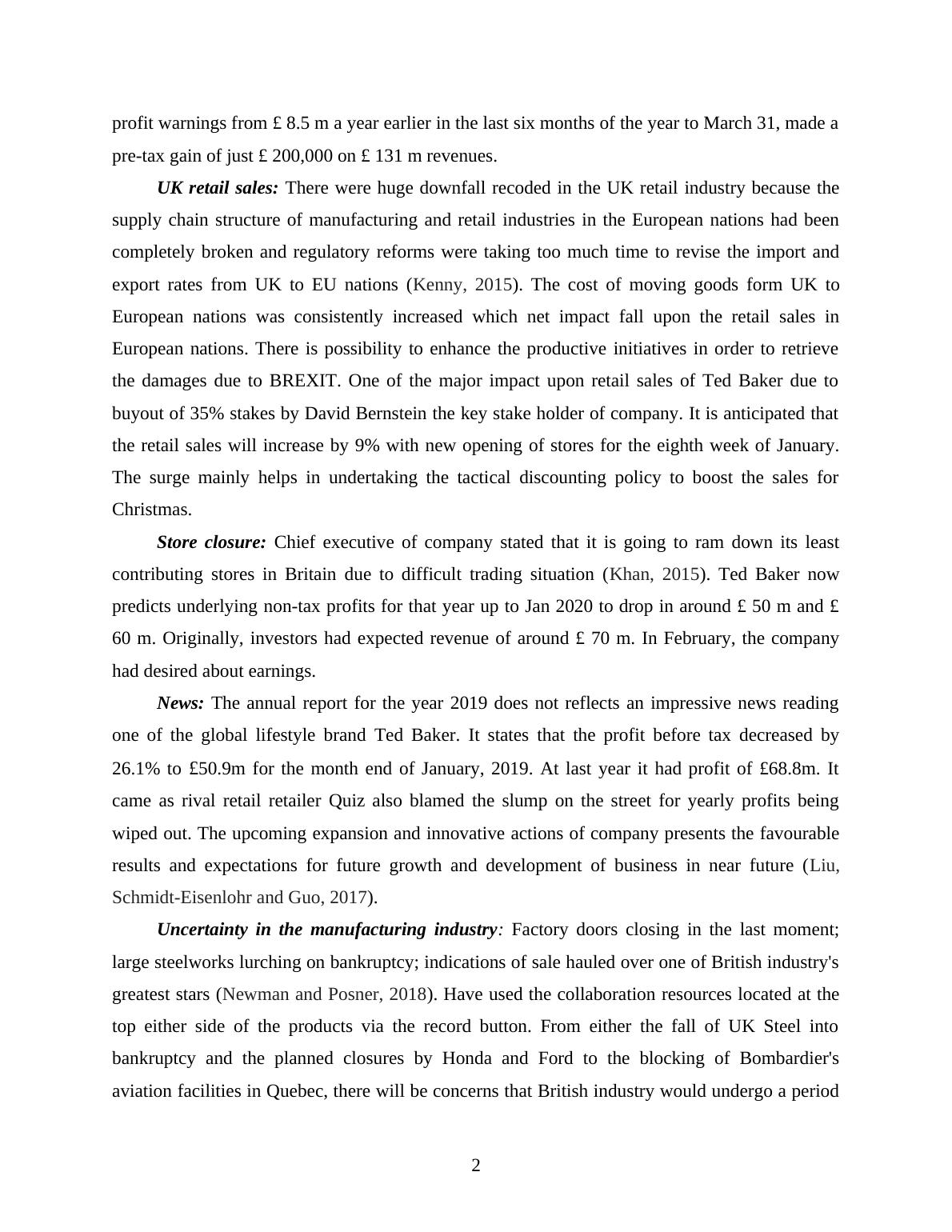 Recent Developments in International Trade Environment and Impact on