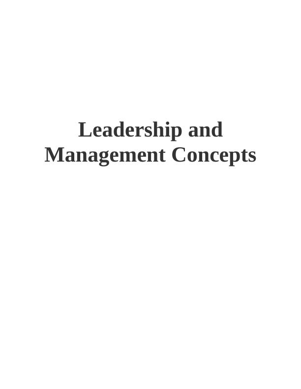 Leadership and Management Concepts: Doc_1