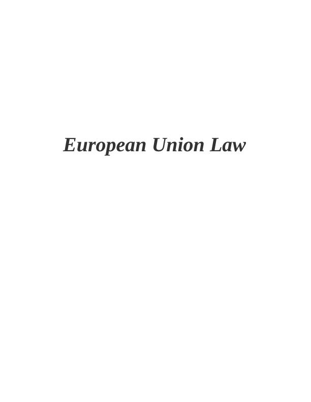 Essay on European Union Law_1