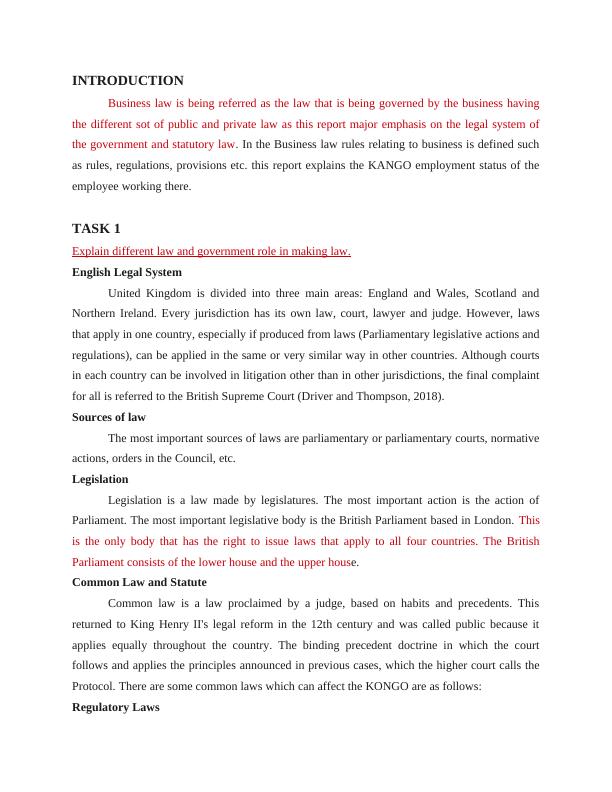 Business Law Assignment - English Legal System UK_3