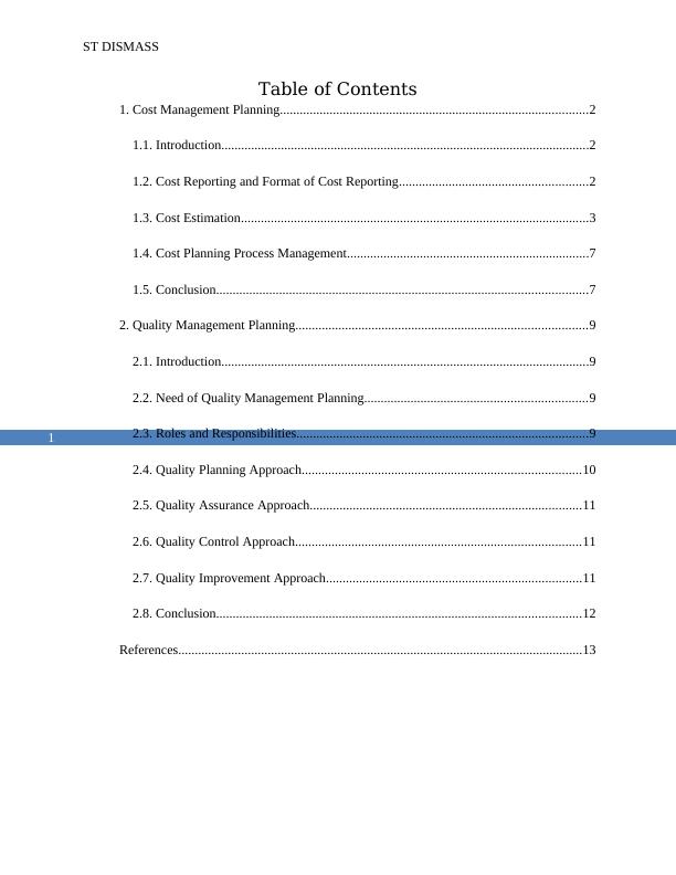 Part B: Cost and Quality Management Plan Name of University Author_2