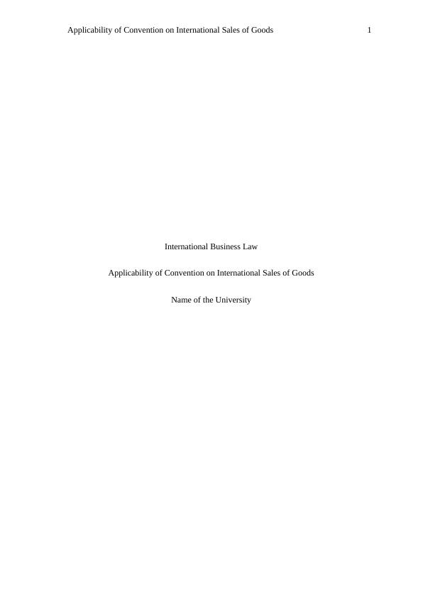 The Convention on International Sales of Goods_1