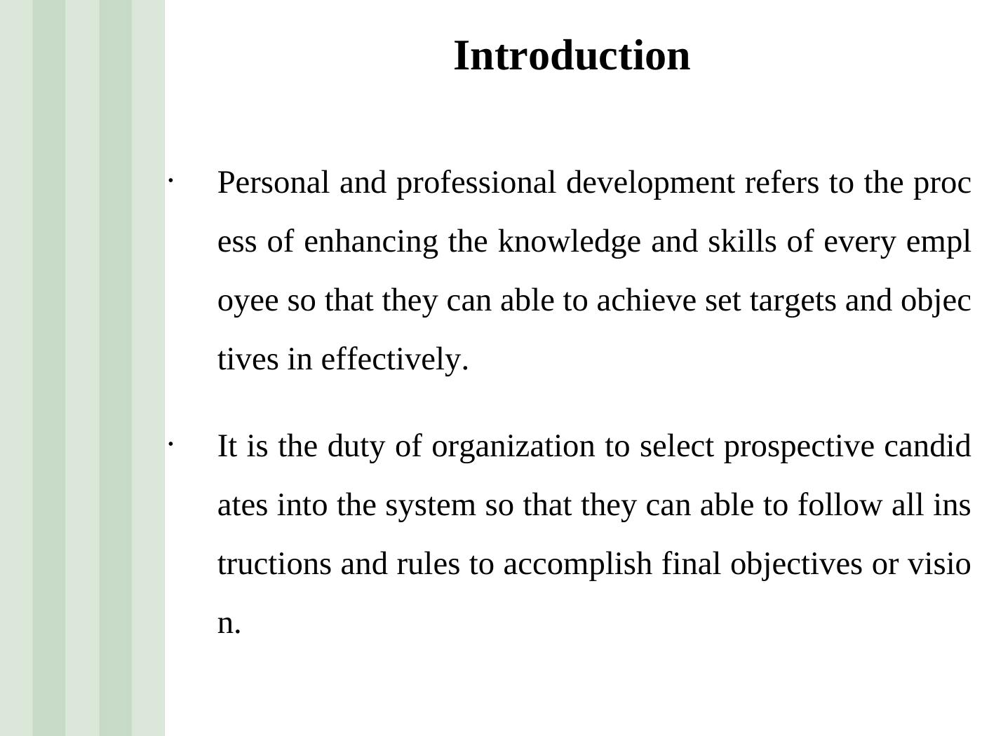 personal and professional development