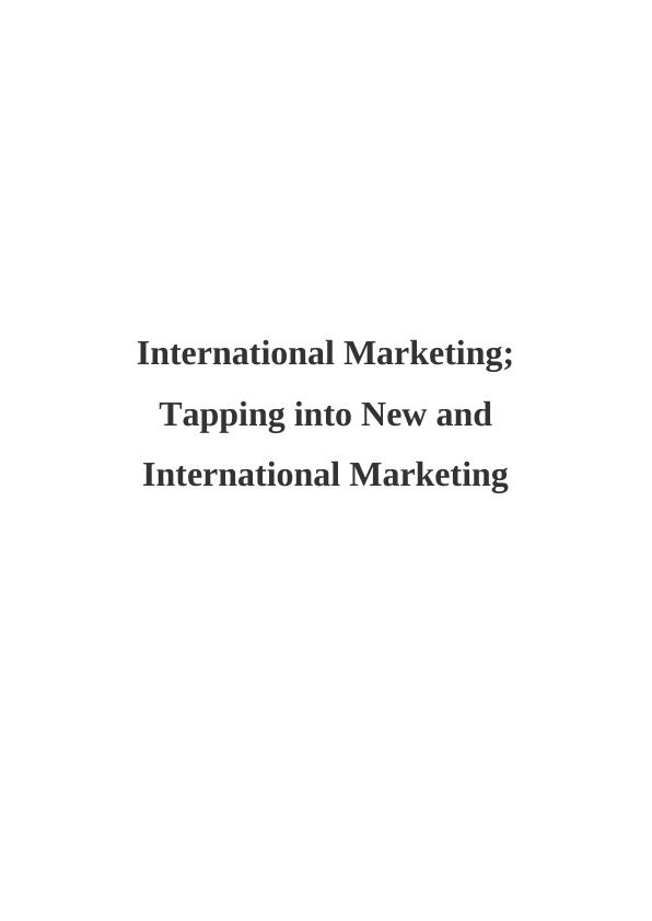 International Marketing -  hallmark Assignment_1