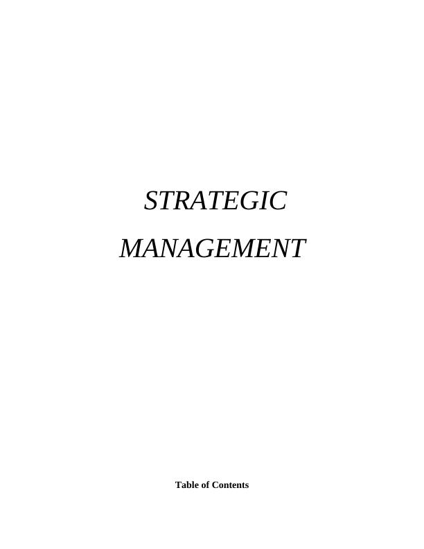 (DOC) Strategic Management : Assignment_1