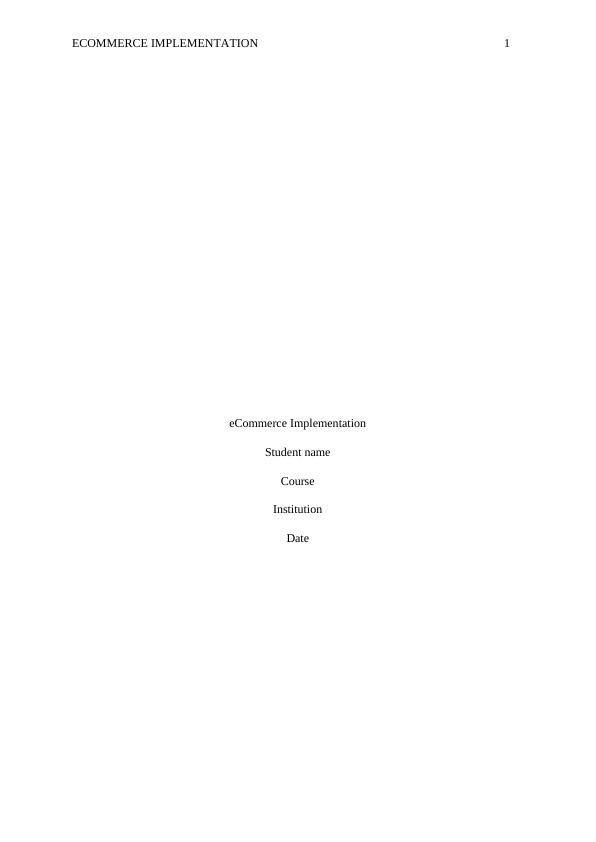 Ecommerce Implementation_1