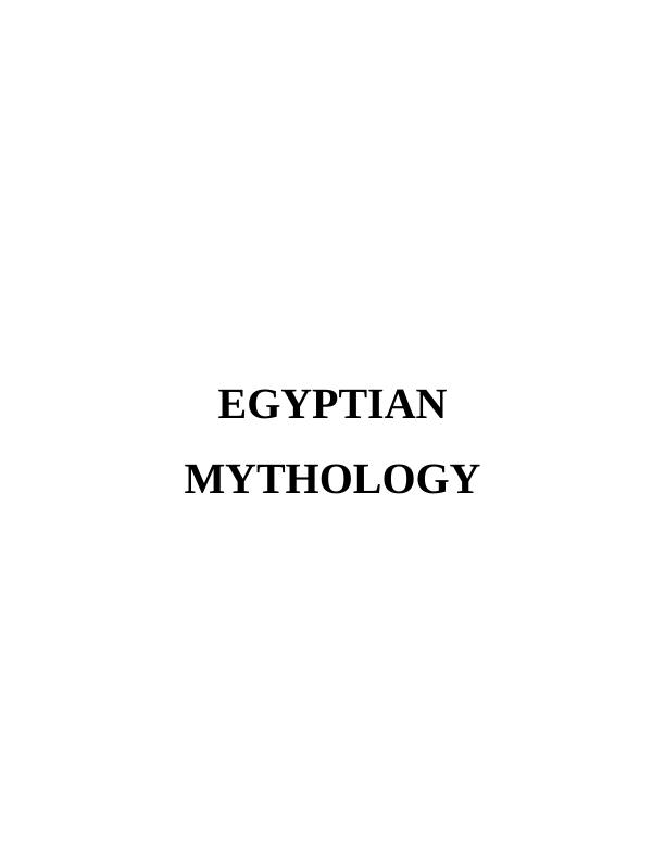 egyptian mythology essay