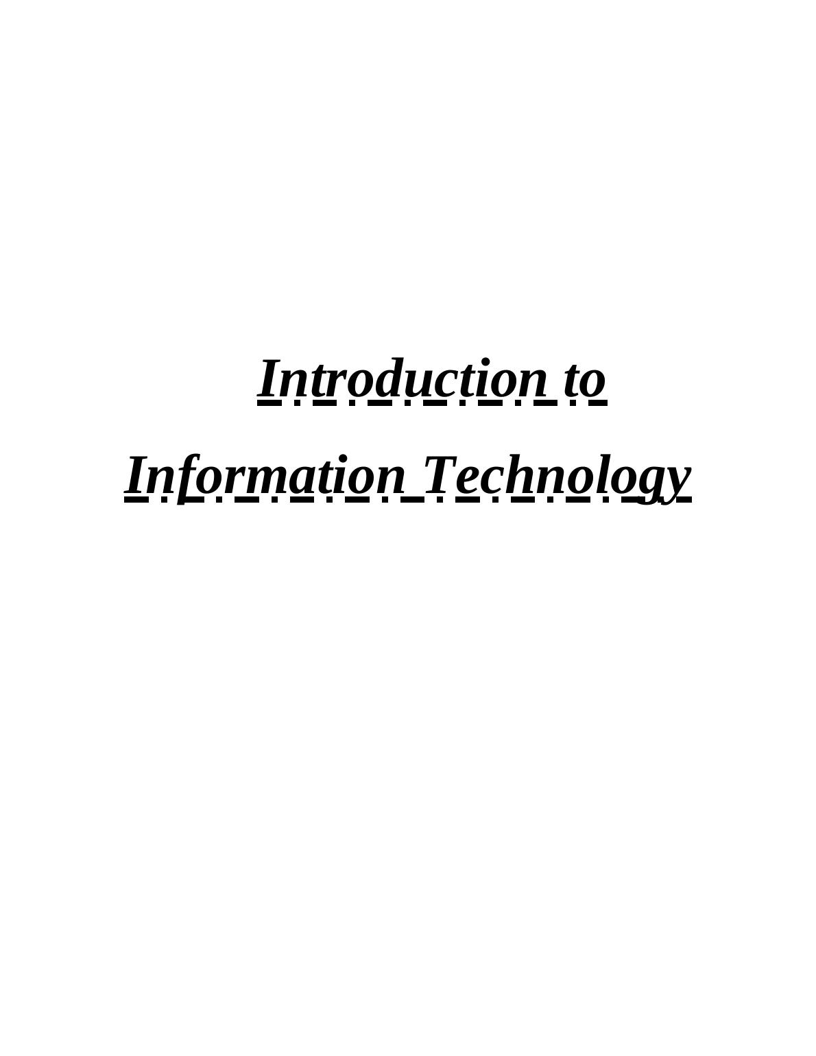 Introduction To Information Technology – Doc