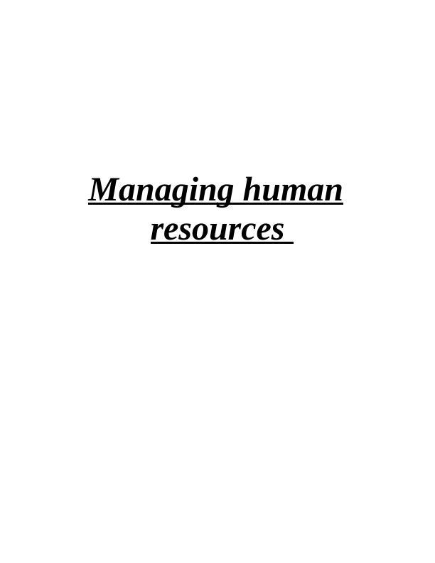 Managing human resources - Assignment_1
