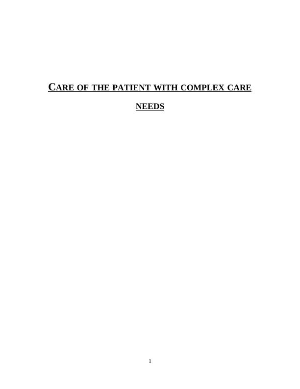 Care of the Patient with Complex Care Needs_1