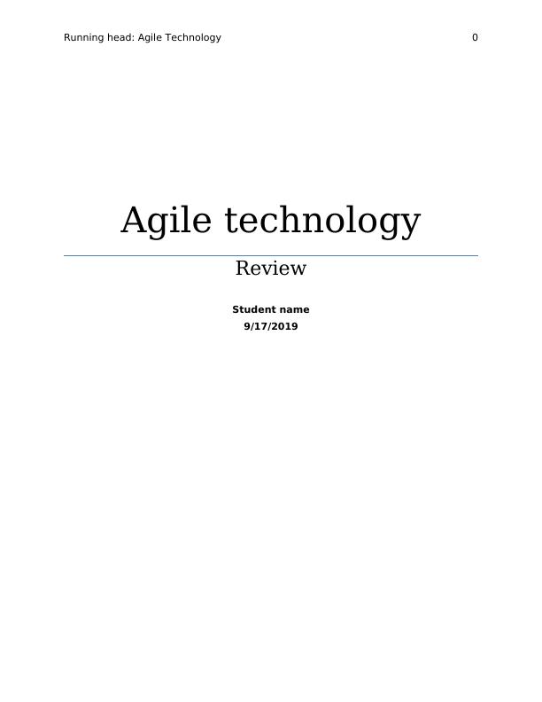 Agile Technology: Review and Critique on Agile Methodologies_1