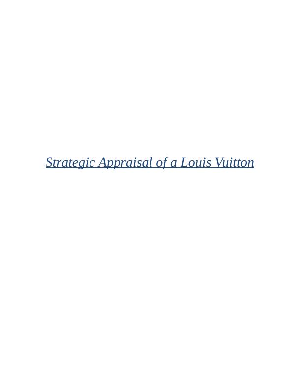 Strategic Appraisal of a Louis Vuitton_1