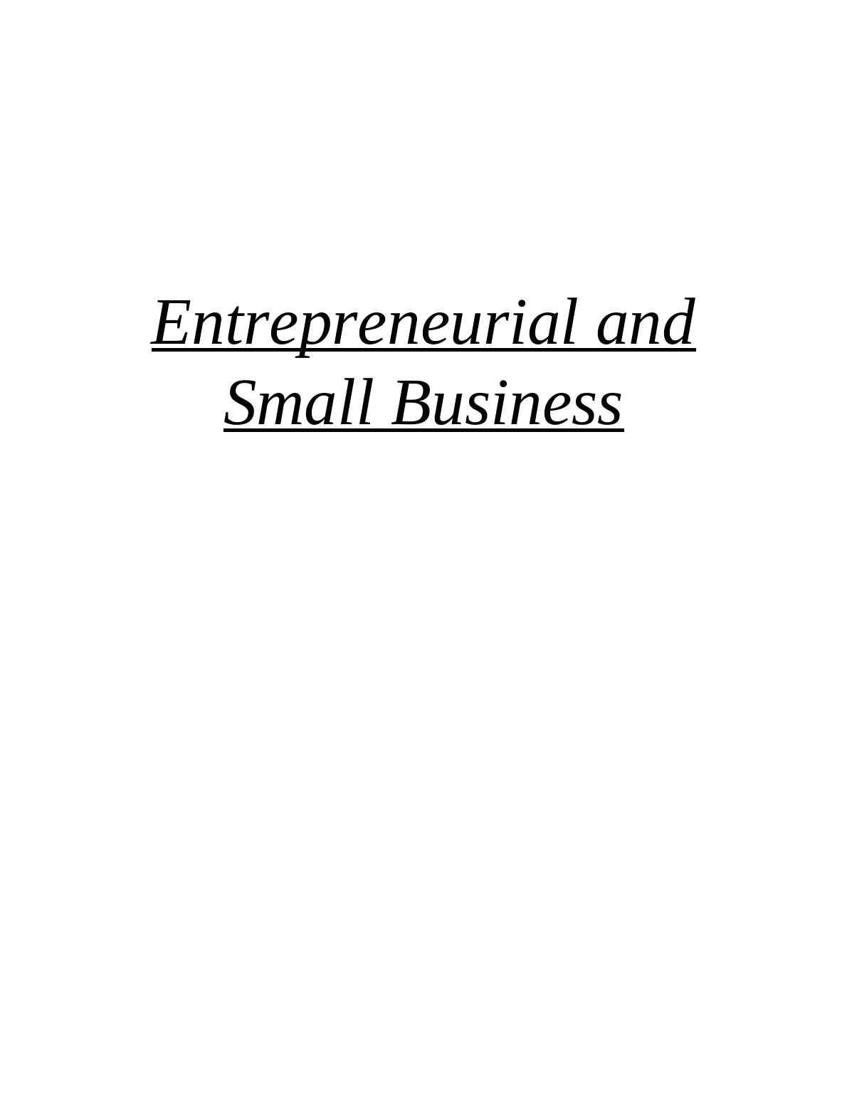 Entrepreneurial and Small Business - UK_1