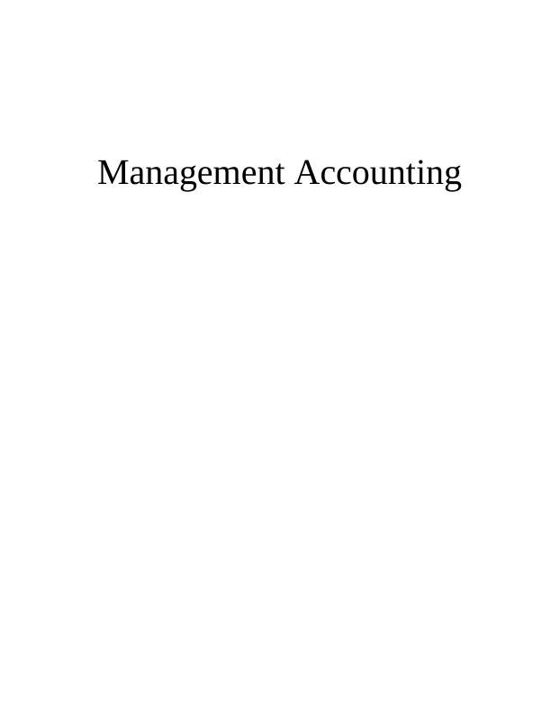 Management Accounting -  Airdri Assignment_1