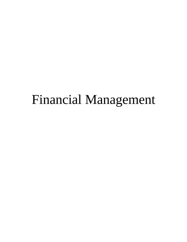 Financial Management - Sainsbury's Assignment_1