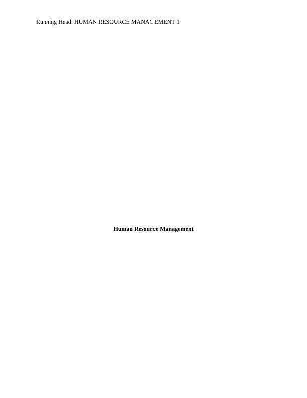 BUSM 3310 - Human Resource Management Assignment_1