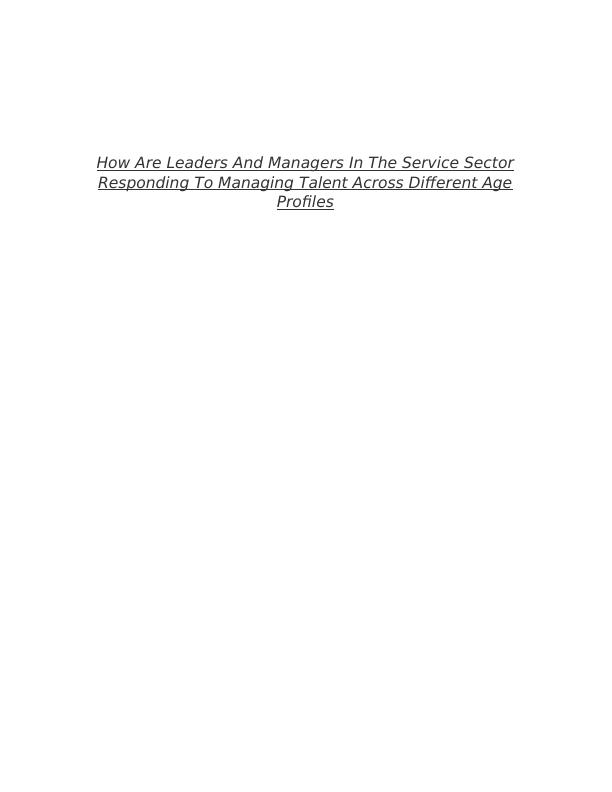 Managing Talent in the Service Sector: Strategies and Approaches_1