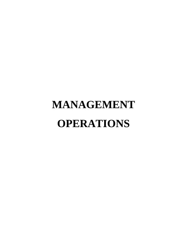 Management of Operations Report_1