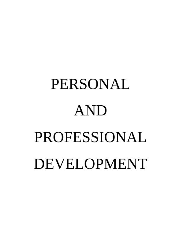 Personal and Professional Development Report - Travelogue Hotels_1