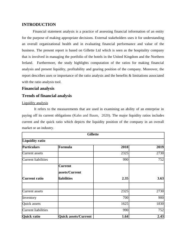 Financial Statement Analysis of Gillette Ltd_4