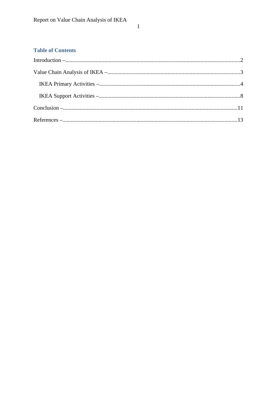 Value Chain Analysis Of Ikea - Desklib