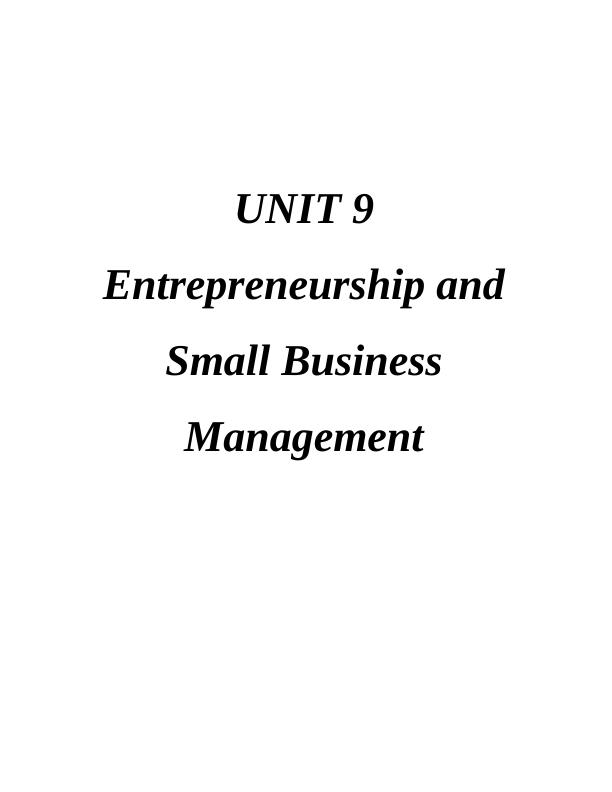 Unit 09- Entrepreneurship and Small Business Management_1