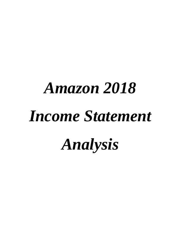 (PDF) Financial Analysis Of Amazon