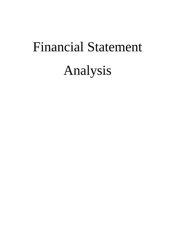 Financial Statement Analysis Assignment Sample_1