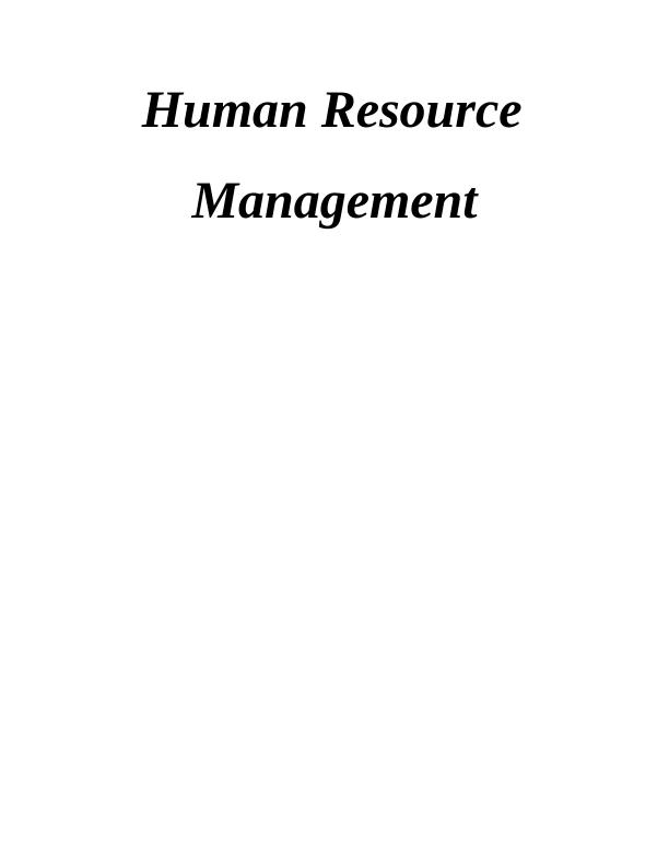 Human Resource Management Assignment - McDonald's_1