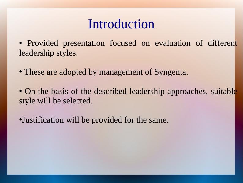 Evaluation of Different Leadership Styles for Effective Management at Syngenta_2