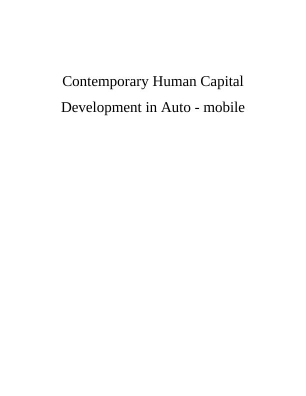 Contemporary Human Capital Development in Auto - mobile_1