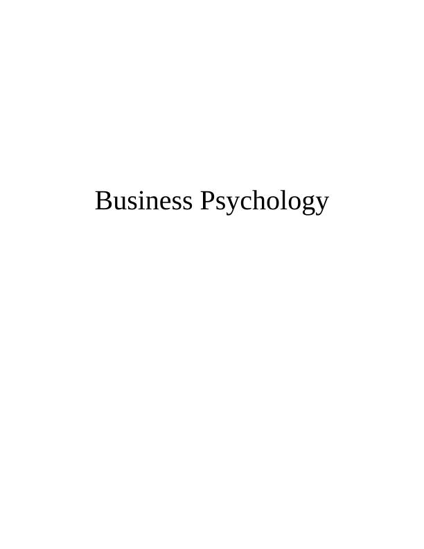 Report On Business Occupational Psychology_1