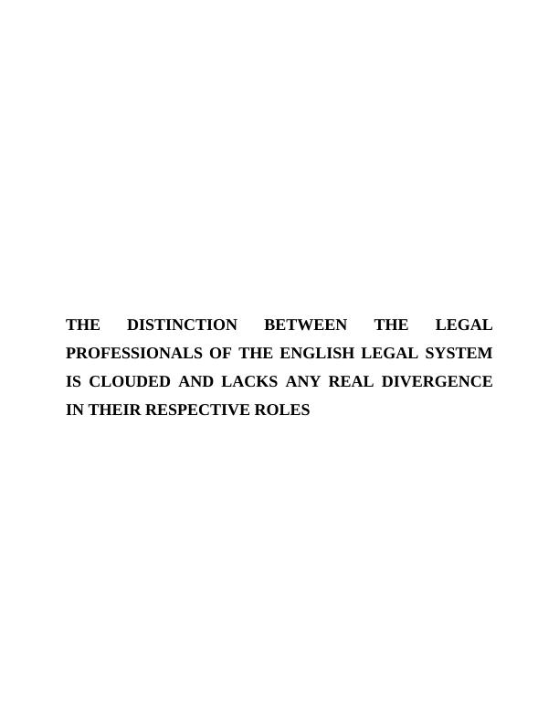 Legal Professionals of the English Legal System Essay_1