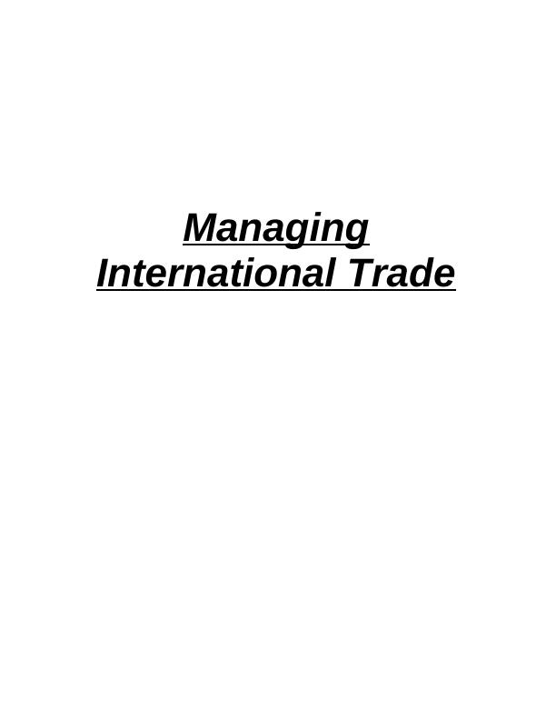Managing International Trade Assignment_1